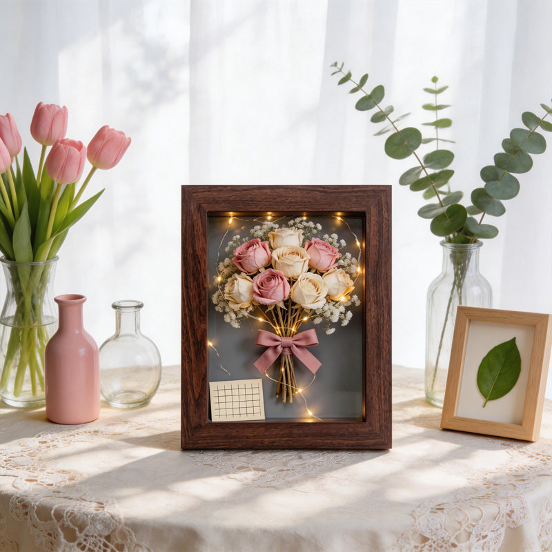 Cadre de rangement Shadow Box, 8,5 po x 11 po, Brun