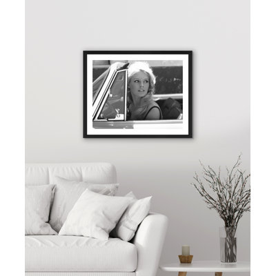 Brigitte Bardot Riding an Open Top 1 Piece Single Picture Frame and Floater Frame Wall Art