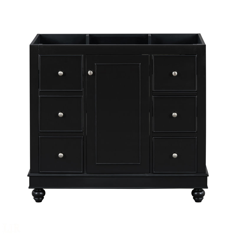 Meuble-lavabo noir 36 po (lavabo non inclus) [armoire seulement], meuble-lavabo