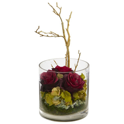 Roses and Hydrangeas Artificial Arrangement