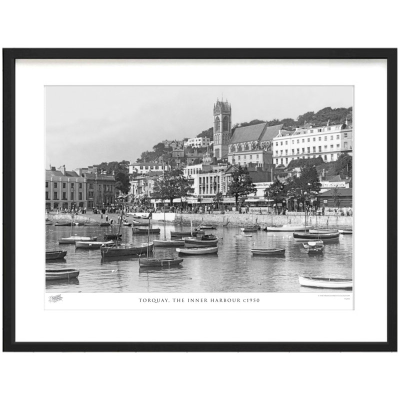 Torquay, The Inner Harbour C1950 by Francis Frith - Single Picture Frame Print, 40cm H x 50cm W x 2.3cm D