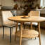 Table de salle à manger compacte ronde pour petit déjeuner, table de salle à manger de style Mid-Century avec 2 chaises rembourrées en polyuréthane-1118917749