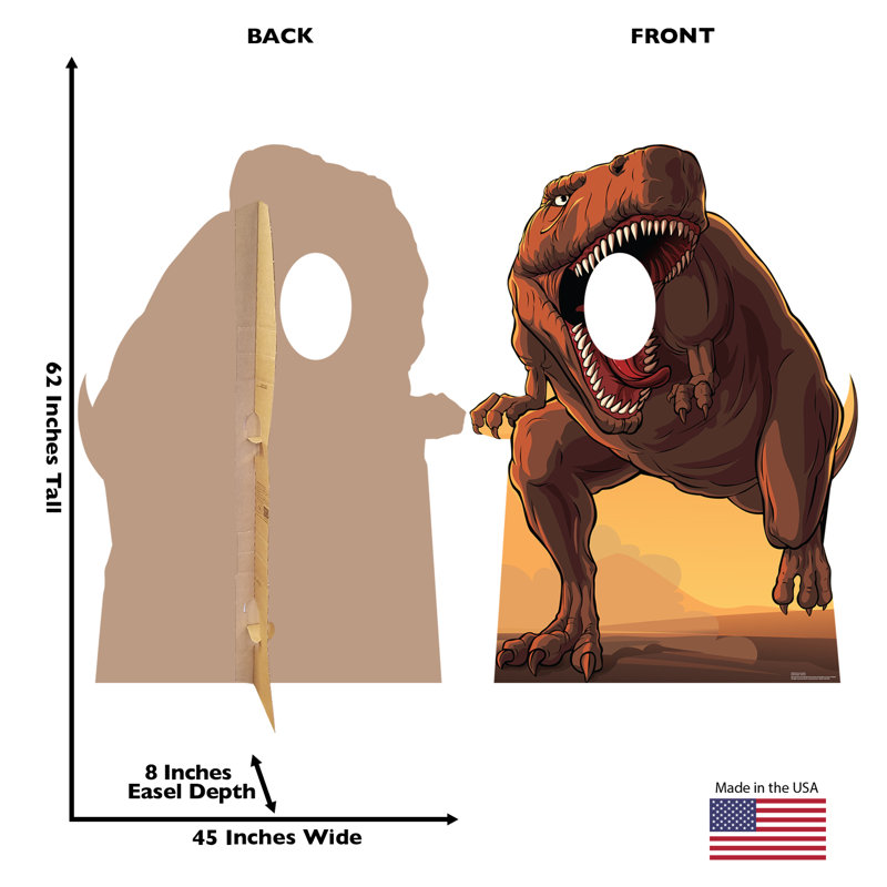 62'' Brown Dinosaur T-Rex Cardboard Standup