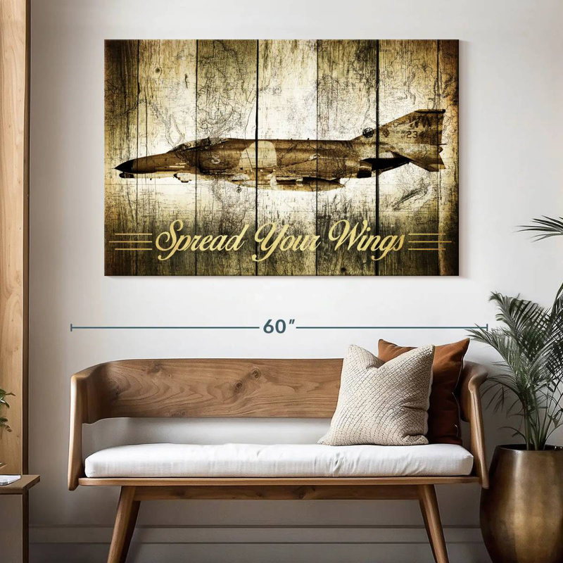 Mehar Grunge Fighter Jet, 34" H x 51" W
