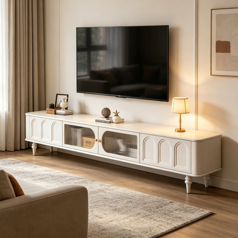 Meuble télé en bois rétro, 18.11"H x 78.74"L x 15.74"W