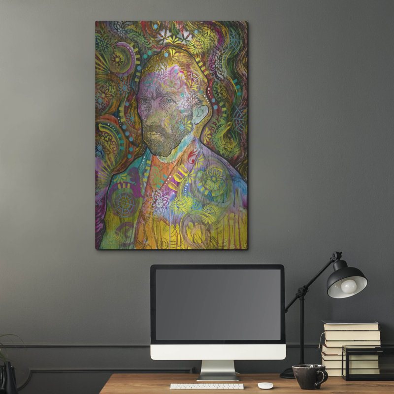 Red Barrel Studio® «Van Gogh Portrait» par Dean Russo, art mural en métal, H 36 po x l 24 po