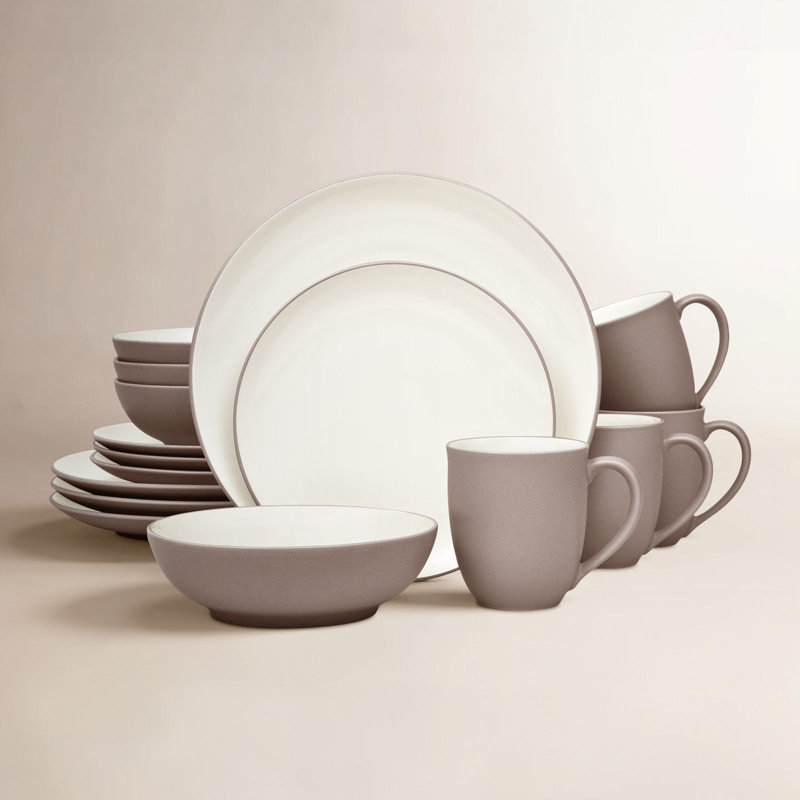 Noritake Colorwave 16-Piece Coupe Dinnerware Set, Service for 4, Clay