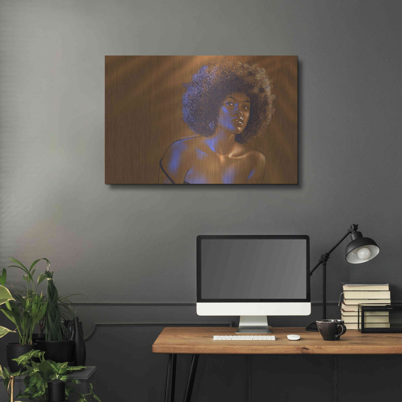 Art mural en métal luxueux «Tanarelle» par Katalina, 36 po x 24 po