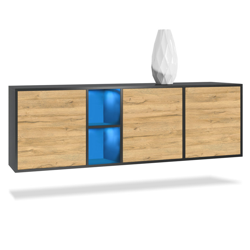 Argaki 182cm Sideboard, With LED, Oak Nature