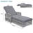 Outdoor Long Reclining Chaise, Wicker Lounge With Armrests, Patio Adjustable Recliner With Soft Removable Cushions, All Weather Rattan Pool Lounge For Poolside & Garden-1857139947
