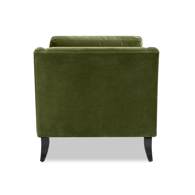 Chaise longue rembourrée 60 po Josephine, Velours vert olive