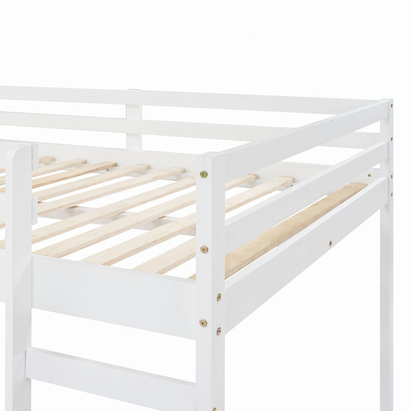 Lit mezzanine avec design multifonctionnel coulissant