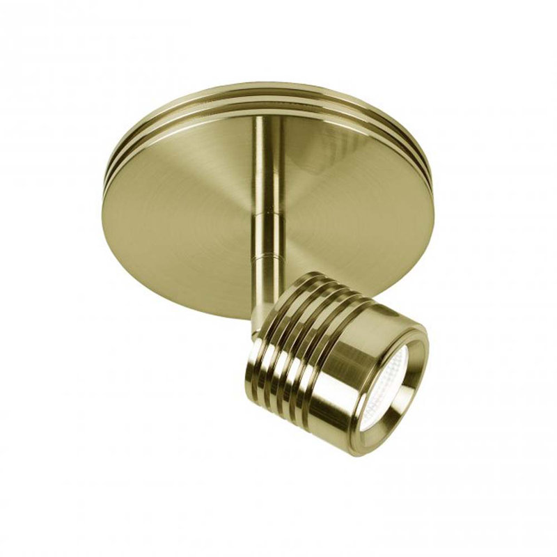 Vector LED Semi Flush Mount, Brushed Brass