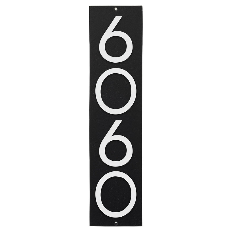 Floating Modern 3" Number Vertical Address Plaque (4 Digits), Black, White, Yes