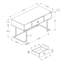 Bureau d'ordinateur, bureau personnel, ordinateur portable, tiroirs de rangement, L 42 po, bureau, stratifié blanc brillant, métal noir, contemporain, moderne-1997065088