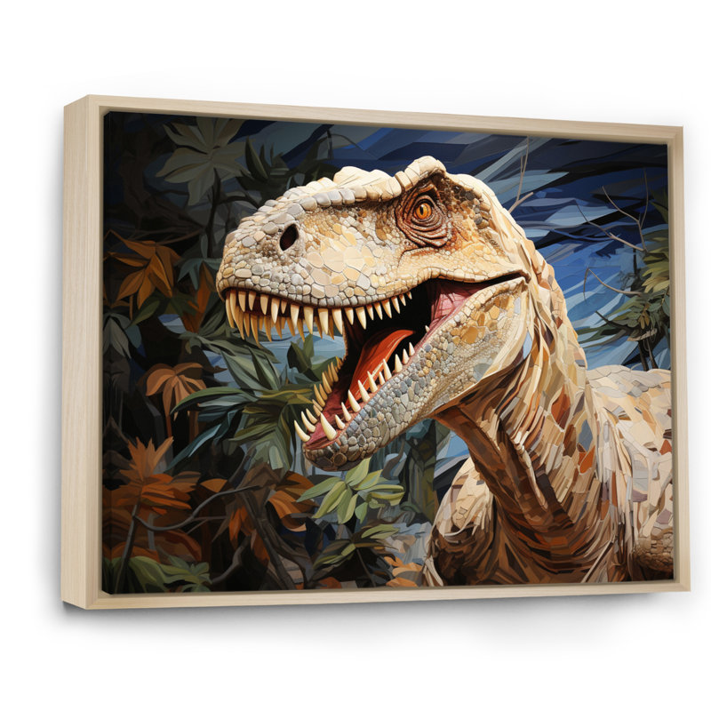 «Dinosaur Prehistoric Legacy Pastoral I», reproduction sur toile, Cadre naturel flottant, H 30 po x l 40 po x P 1,5 po
