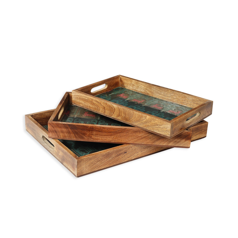 Plateau en bois Jocylin - ensemble de 3