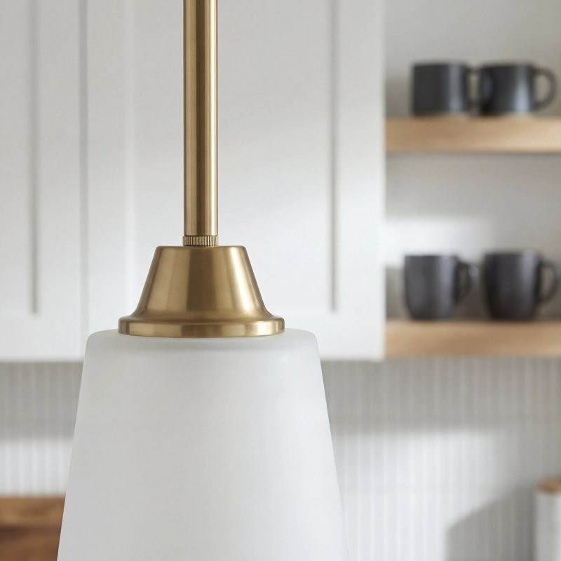 Luminaire suspendu Depardieu, Blanc, Laiton