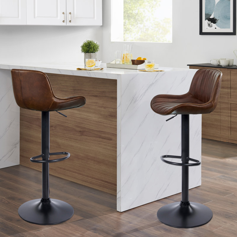 Tabouret de bar et de comptoir Almeida, Brun foncé