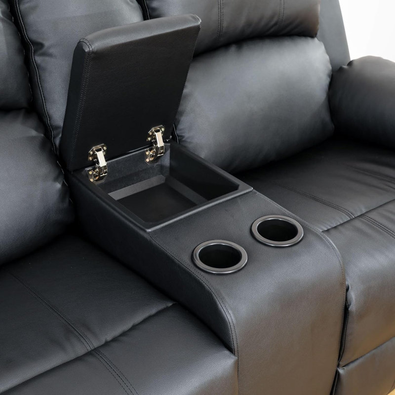 Larain Recliner, Black Cotton Blend