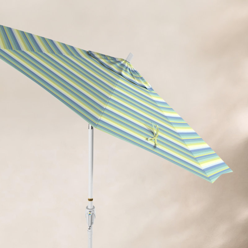Parasol de marché 7,5', Sunbrella®, Blanc, Sunbrella® bord de mer Séville rayé