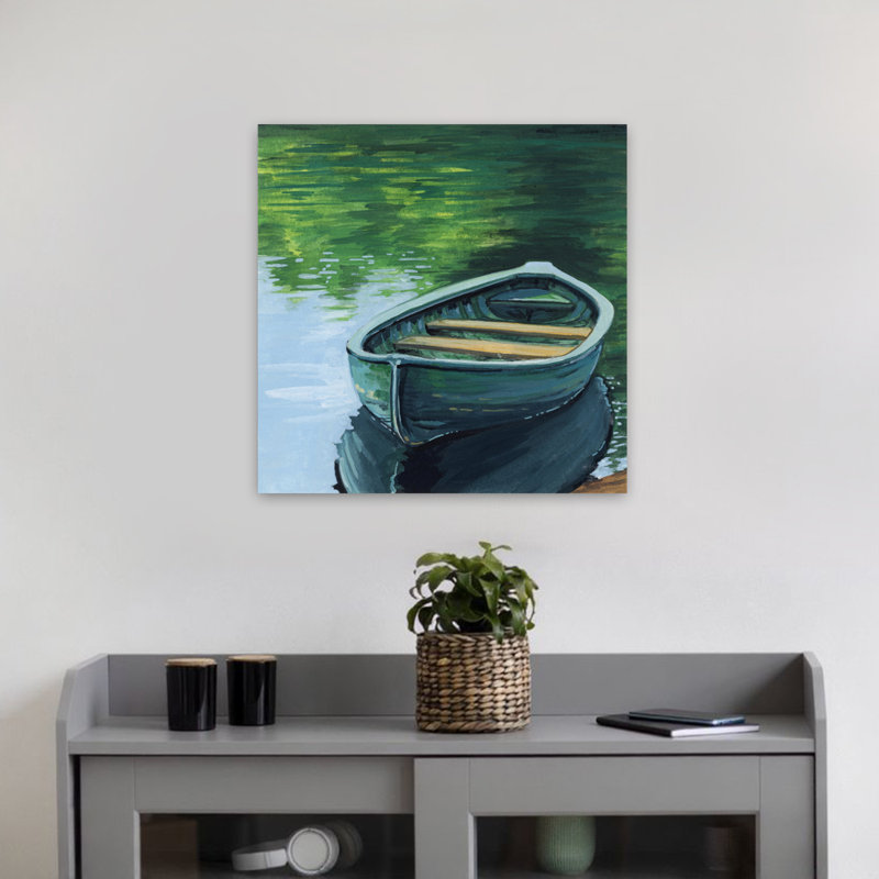 Nature morte dans le lac, art contemporain, H 18 po x l 18 po