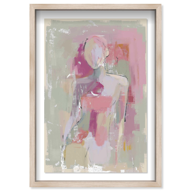 Oliver Gal Simple Figure Abstract - Luxury Shadowbox Framed Wall Art, 38" H x 26" W, Cream