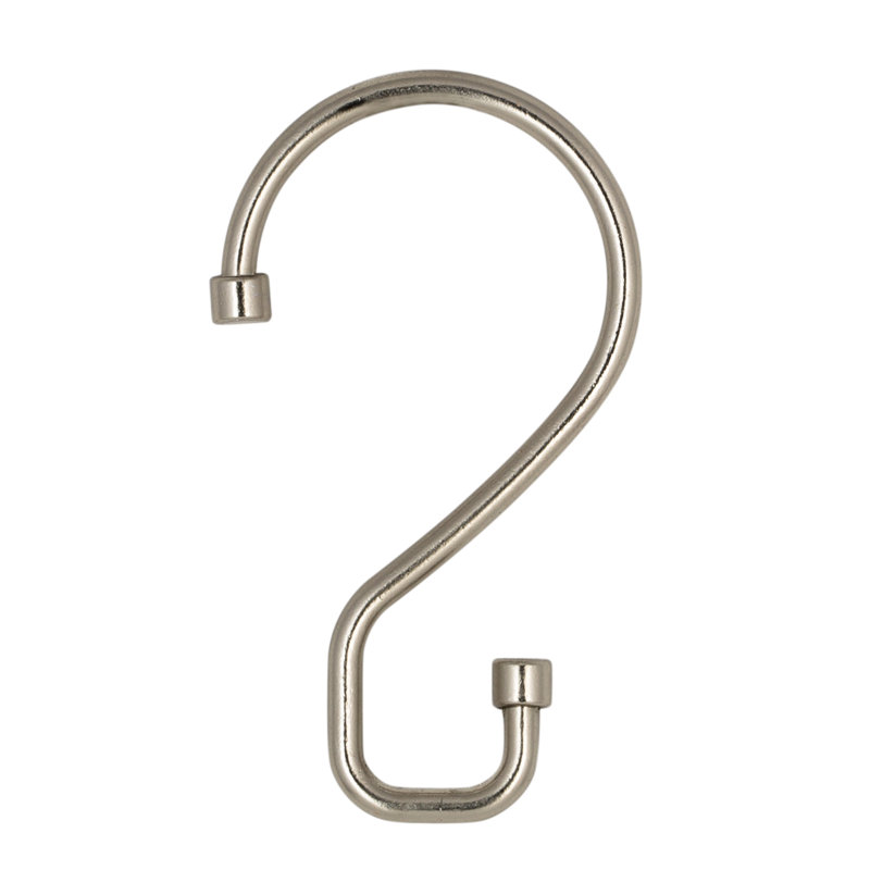 Silver Metal S-Hook Shower Curtain Rings Set of 12