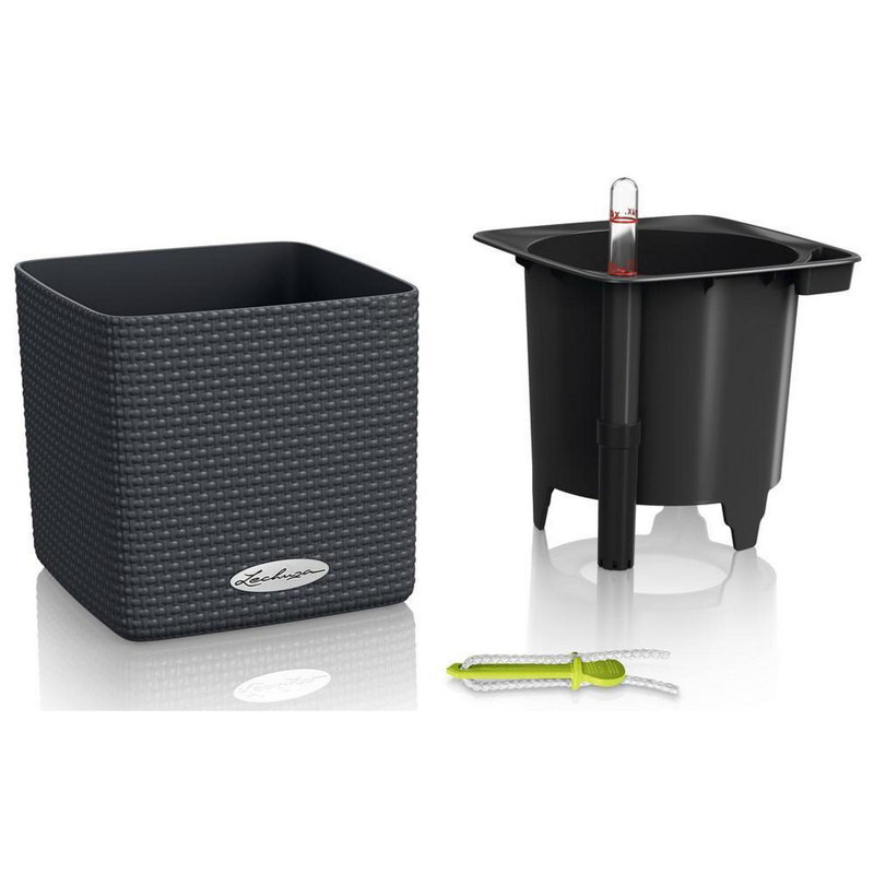 Planter Box, Black, 16cm H x 17cm W x 17cm D