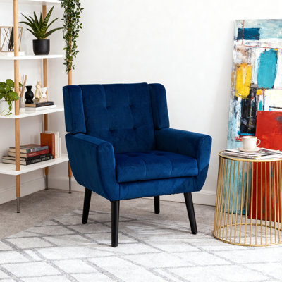 Tufted Upholstered Wide Back Armchair（Set of 2）