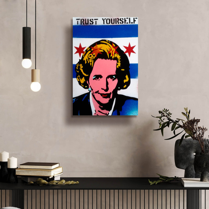 «Trust Yourself» par Abstract Graffiti, verre acrylique, art mural, H 24 po x l 16 po