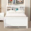 Lit plateforme simple avec tête de lit, USB, lit gigogne simple et 3 tiroirs, blanc-206955125