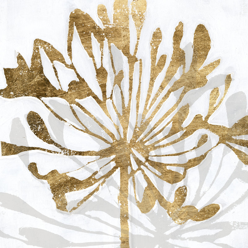 Golden Gilt Bloom II by Annie Warren - Wrapped Canvas Print, 51cm H x 51cm W