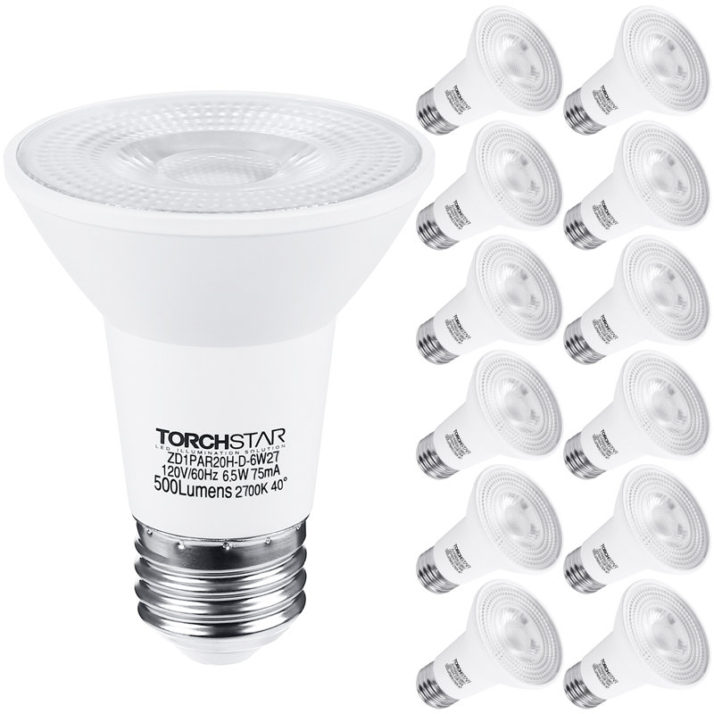 Ampoule à DEL PAR20 de 6,5 W à intensité variable de 50 W Base E26 2700K blanc doux