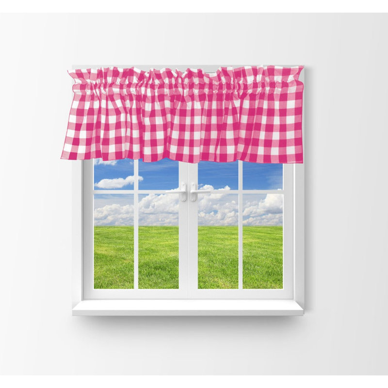 Cantonnière à carreaux Gingham, L 58 po x L 20 po, Fuchsia