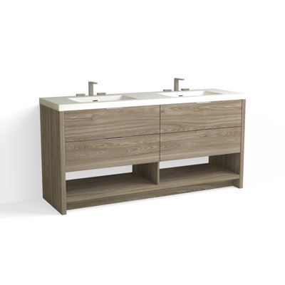 Vue 72" W Freestanding Double Bathroom Vanity