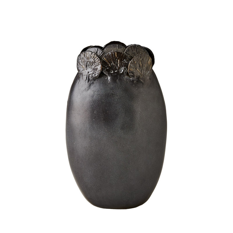 Sand Dollar Vase-Lg, Black