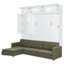 Grand lit escamotable mural avec canapé et tablettes, beige-1538917808
