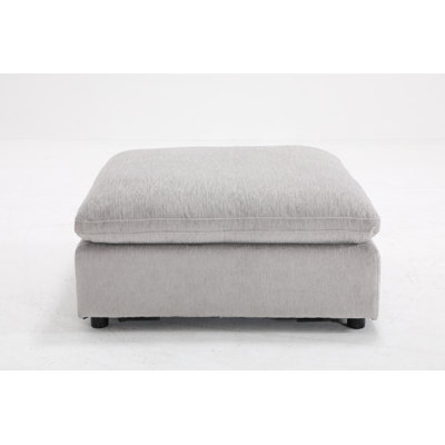  Nuccio 38.6" Wide Oversize Minimalist Chenille Soft-Upholstered Square Standard Ottoma