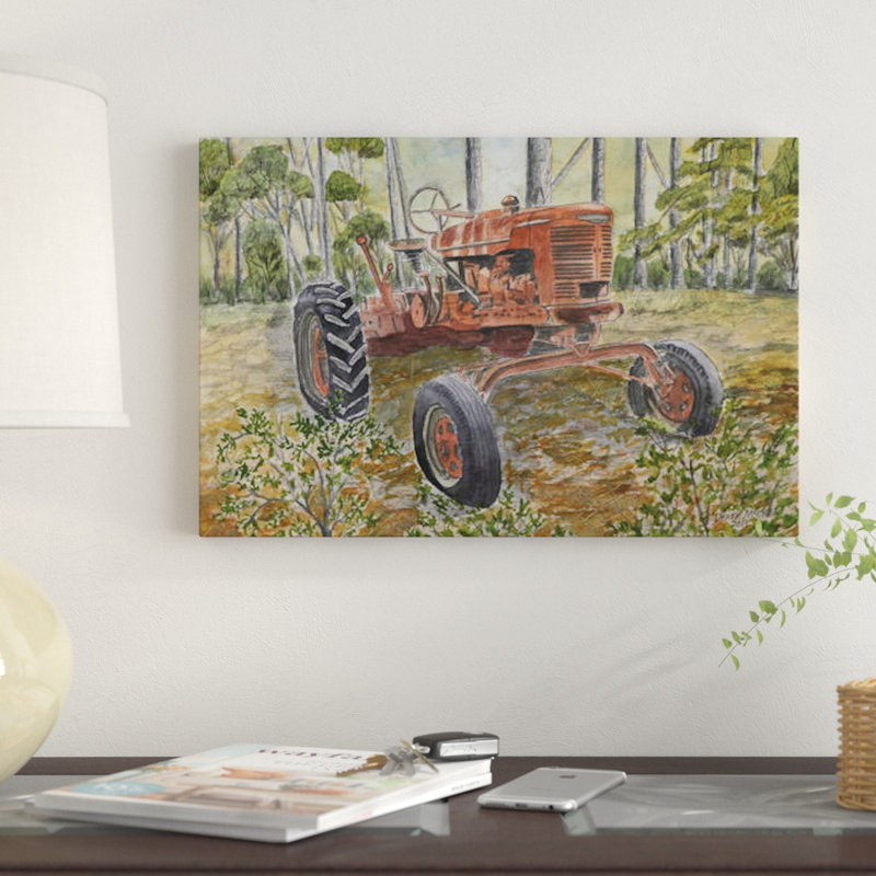 «Old Tractor», reproduction sur toile, H 18 po x l 26 po x P 1,5 po, Toile tendue, Pas de tapis