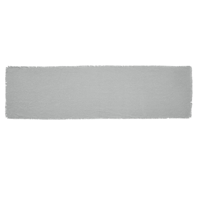 Burlap Dove Gray Runner Fringed, Gray, 48" L x 12" W