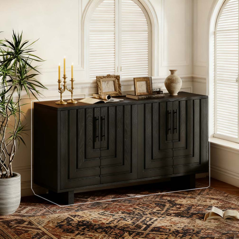 armoire de rangement avec 4 portes, Noir