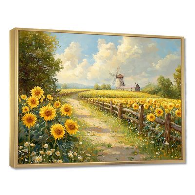 Été tournesols près du moulin à vent II - Art mural tournesols