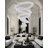 D40''x H150''5 Silver Layer Ceiling Pendant Lamp Ring Embedded Led  Dimmable 2700k-6000k