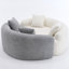 Canapé modulaire en S chenille courbé - double profondeur (21,3 po et 26,8 po), blanc, aucun assemblage requis, compact pour les petits espaces, capacité de 400 lb, longueur de 66,9 po-1581643143