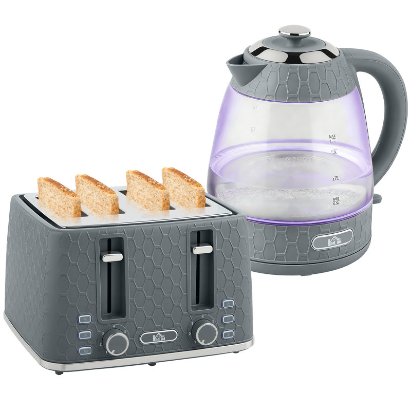 Kettle and Toaster Set, Grey