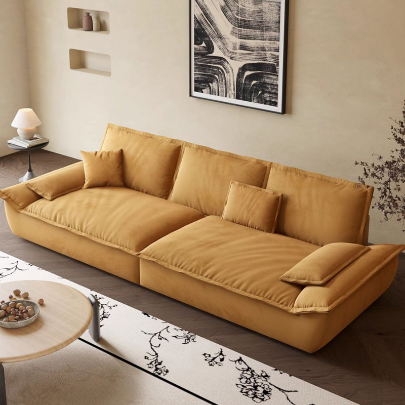 Coussin modulaire caramel 100% polyester, H 31,5 po x l 110,24 po x P 47,24 po, Caramel