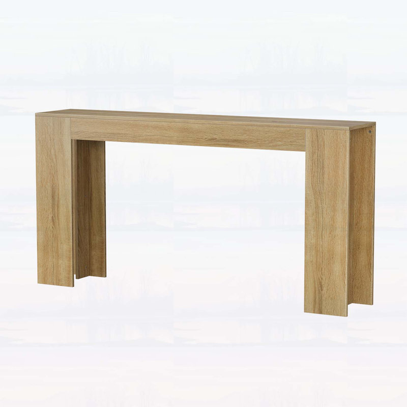 Farmhouse Sofa Table for Narrow Spaces, Oak