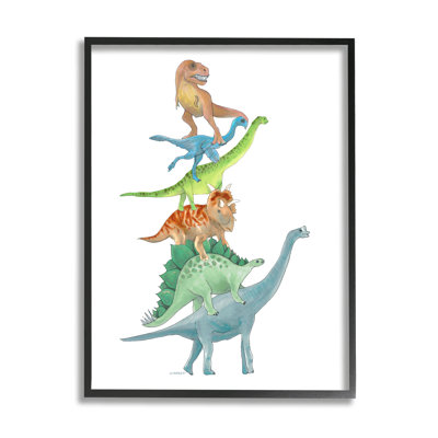 Illustration empilée de dinosaures empilés sur un T-Rex