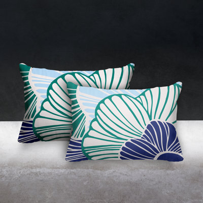 Polyester/Polyester Blend Lumbar Rectangular Indoor/Outdoor Pillow Cover & Insert